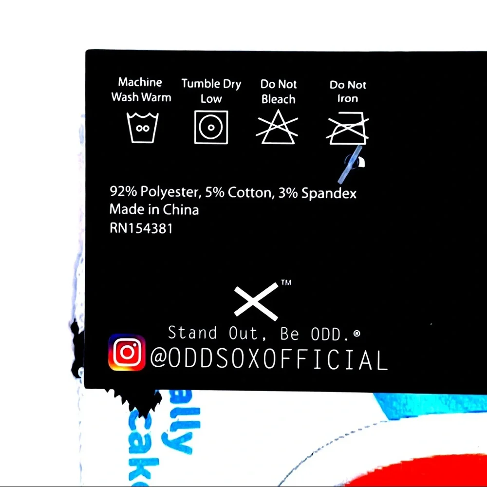 Odd Sox Hostess Cupcake Crew Socks Mens Womens Fun Novelty Gift Blue White Red